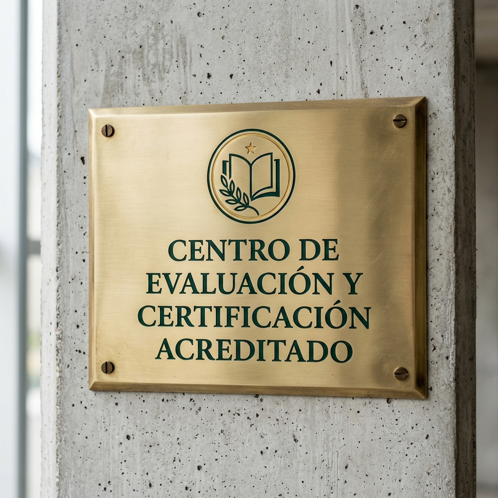 Placa de acreditación del Centro de Evaluación y Certificación